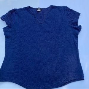 Women’s Blue Short Sleeve Ruched Top szL
